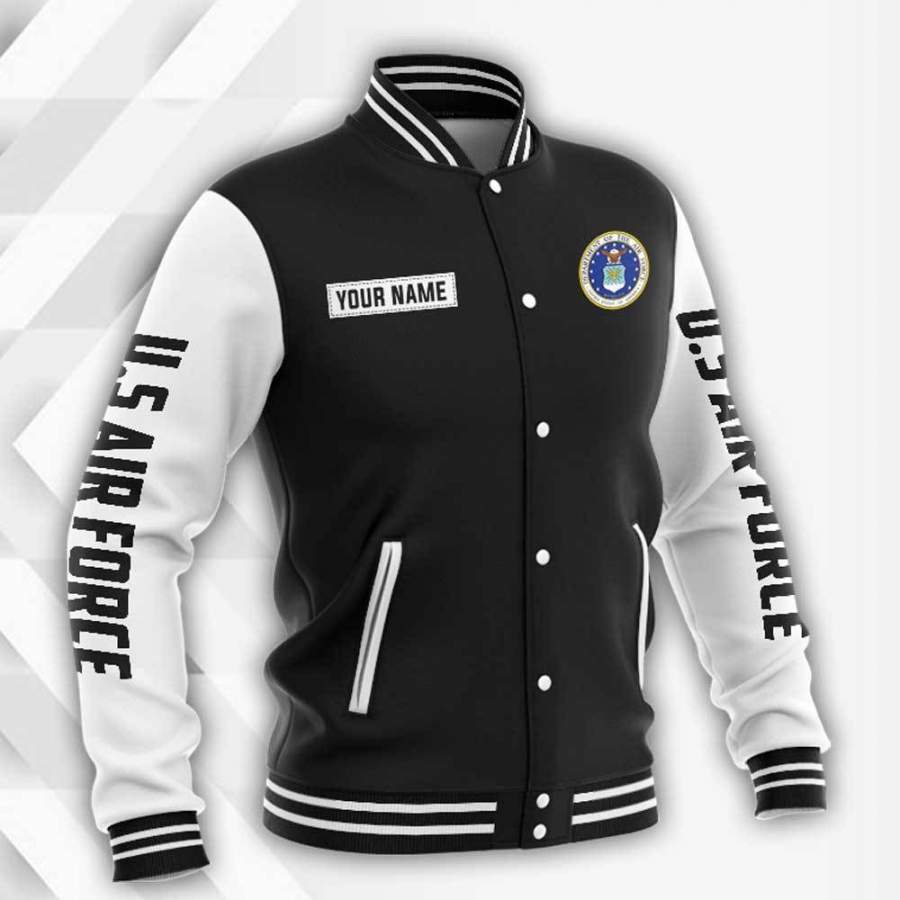 Custom Name U.S. Air Force Baseball Jacket Hoodie