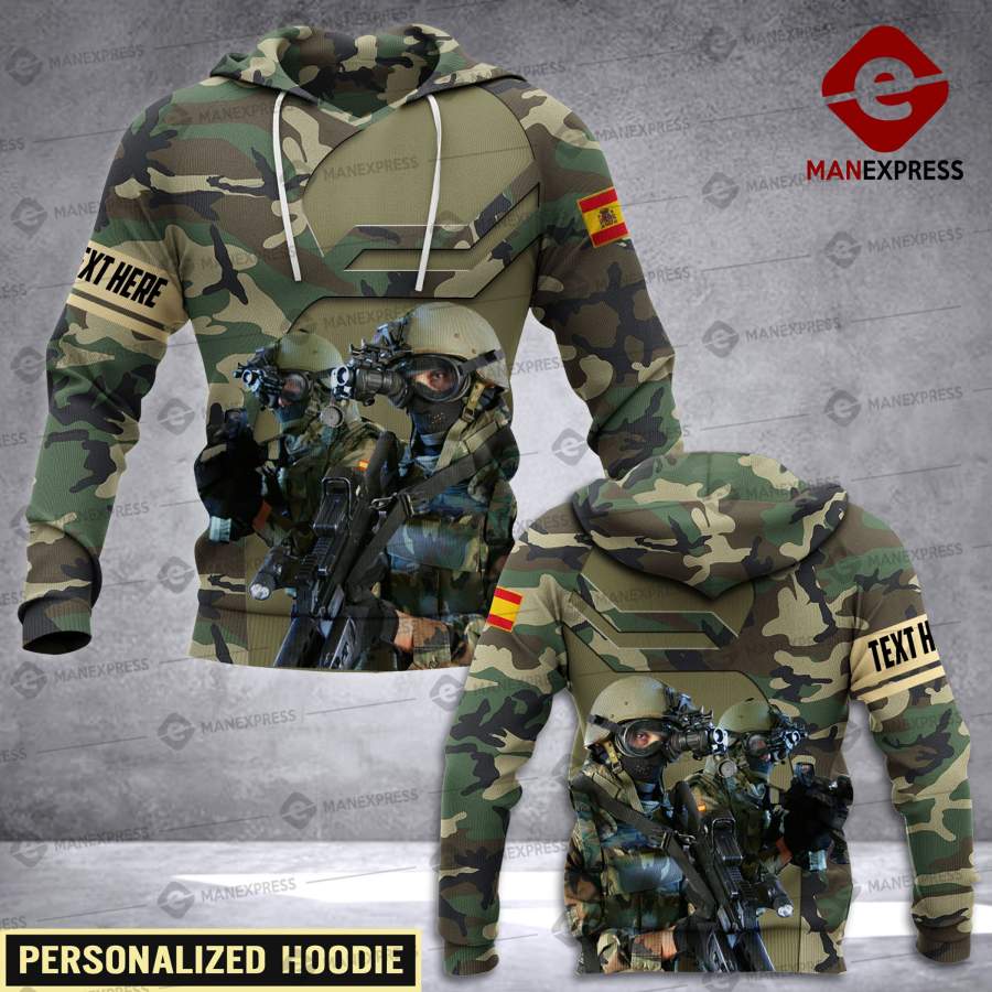 Personalized Spanish Warriors ETG 3D printed hoodie ARMS