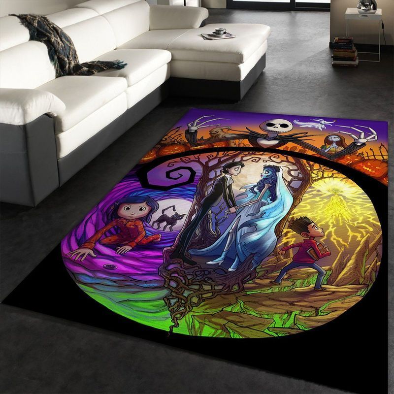 The Nightmare Before Christmas Jack Skellington Family Iii Area Rug Living Room Rug Home Decor Floor Decor N98