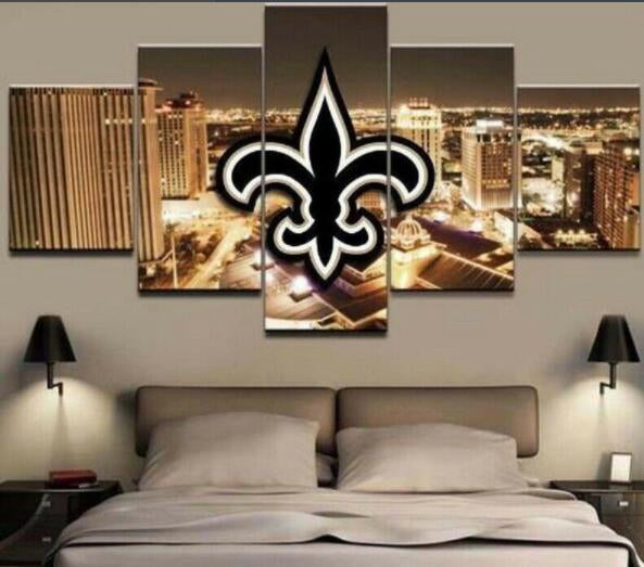 New Orleans Saints Wall Decor Night City Canvas Print