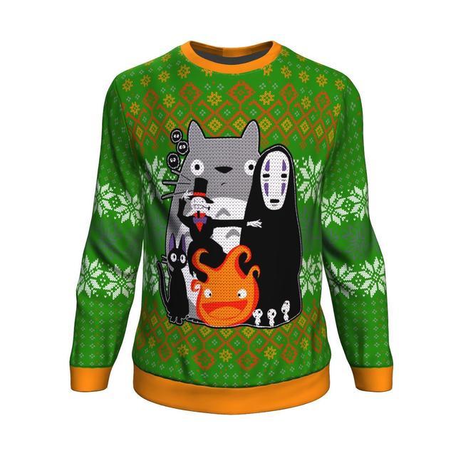 STUDIO GHIBLI MIYAZAKI SQUAD PREMIUM UGLY CHRISTMAS SWEATER – AMAZING GIFT IDEA – THANKSGIVING GIFT