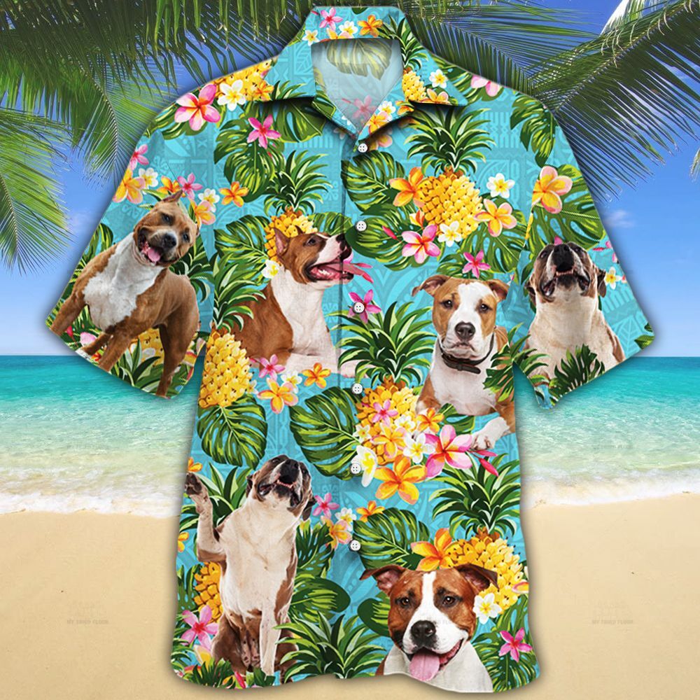 American Staffordshire Terrier Dog Lovers Pineapple Hawaii Shirt Ha5791