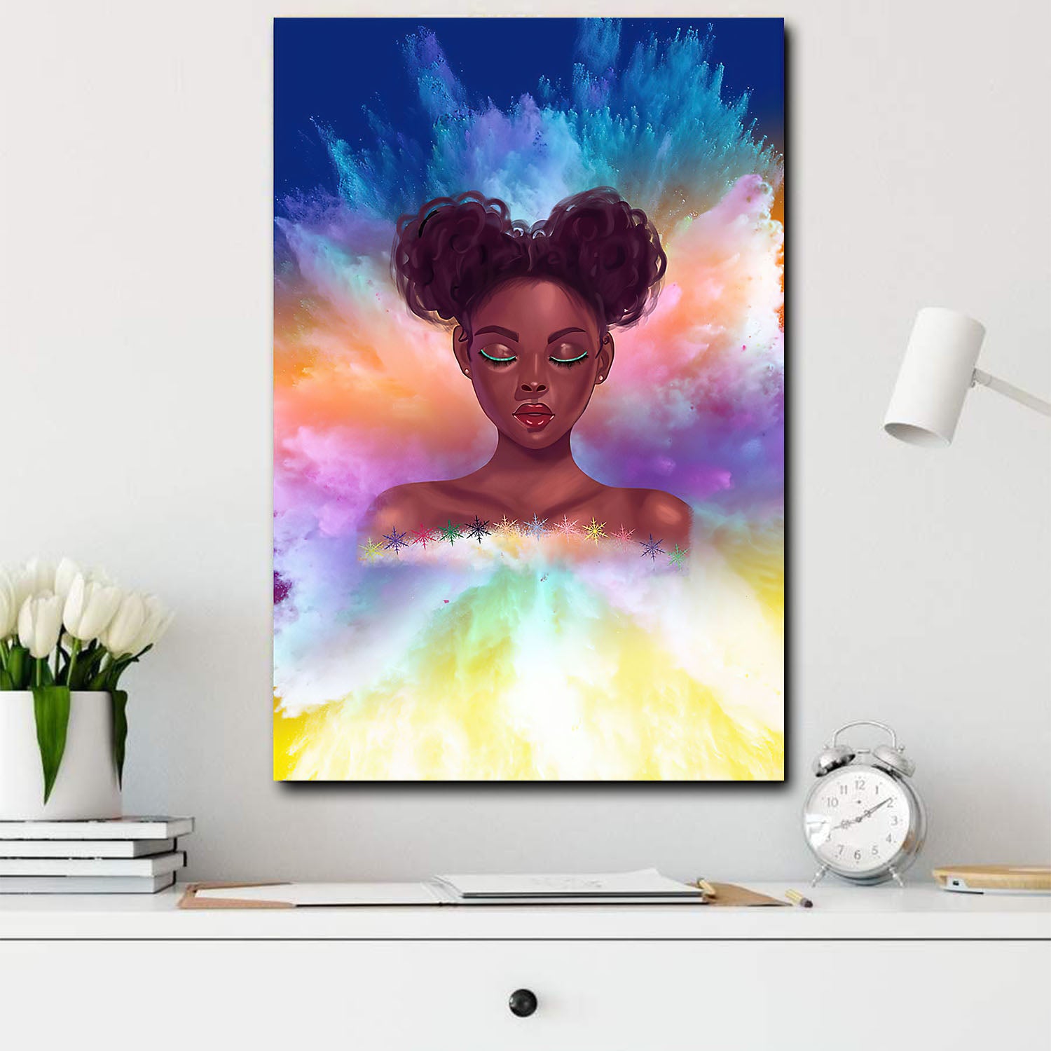 Afro Art Print Canvas Black Melanin Afro Home Decoration