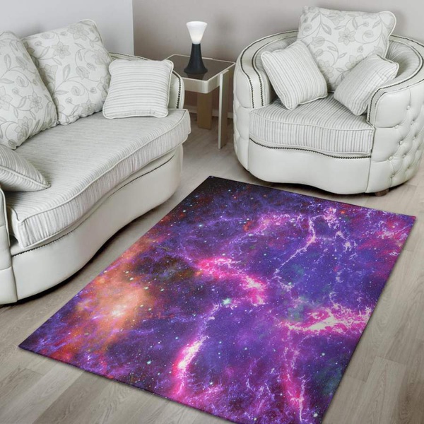 Purple Nebula Galaxy Space Area Rug