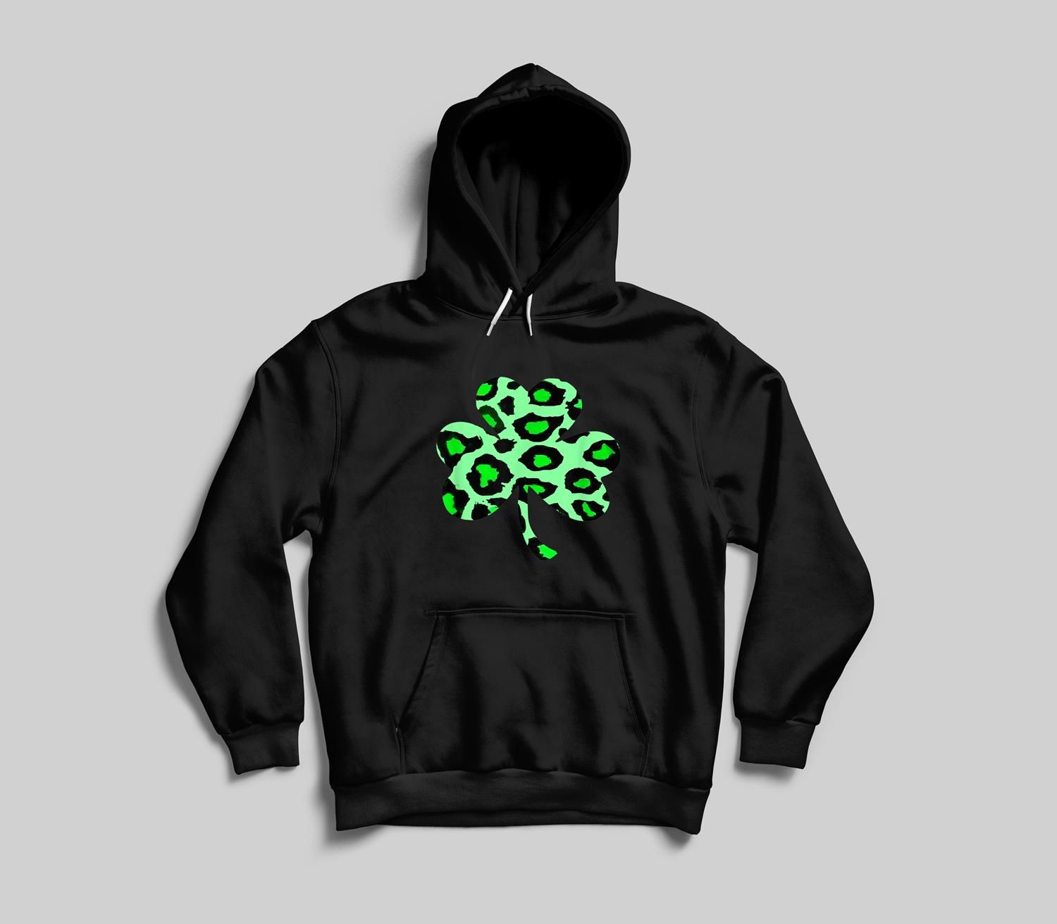 Green Leopard Lucky Clover for St. Patrick’s Day Youth hoodie