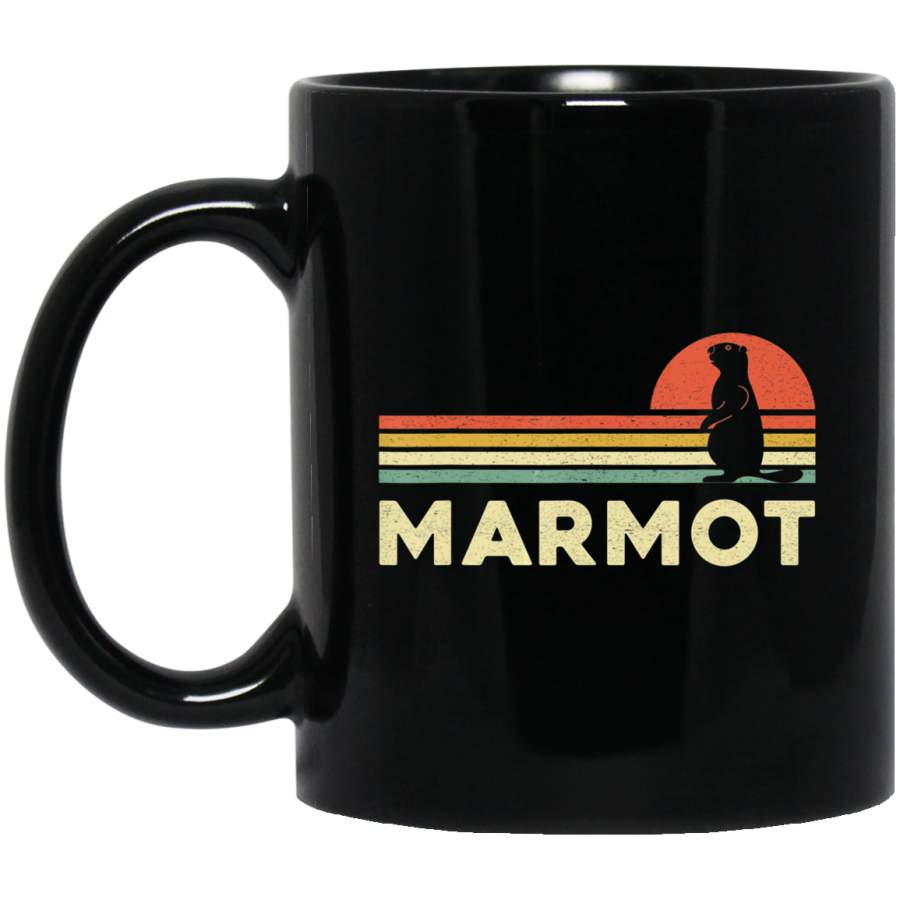 Vintage Sunset Marmot Silhouette Gift Men Women Kids Coffee Mug