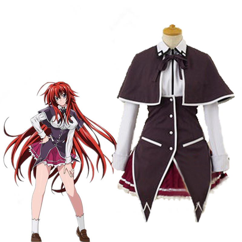 Anime High School Dxd Rias Gremory Cosplay Kostuum Anime Rias Cosplay wigs shoe Party Costume Women’s Uniforms Halloween Costume alx