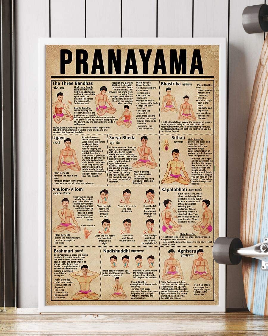 Yoga Pranayama Poster Print Perfect Ideas On Xmas Birthday Home Decor Full