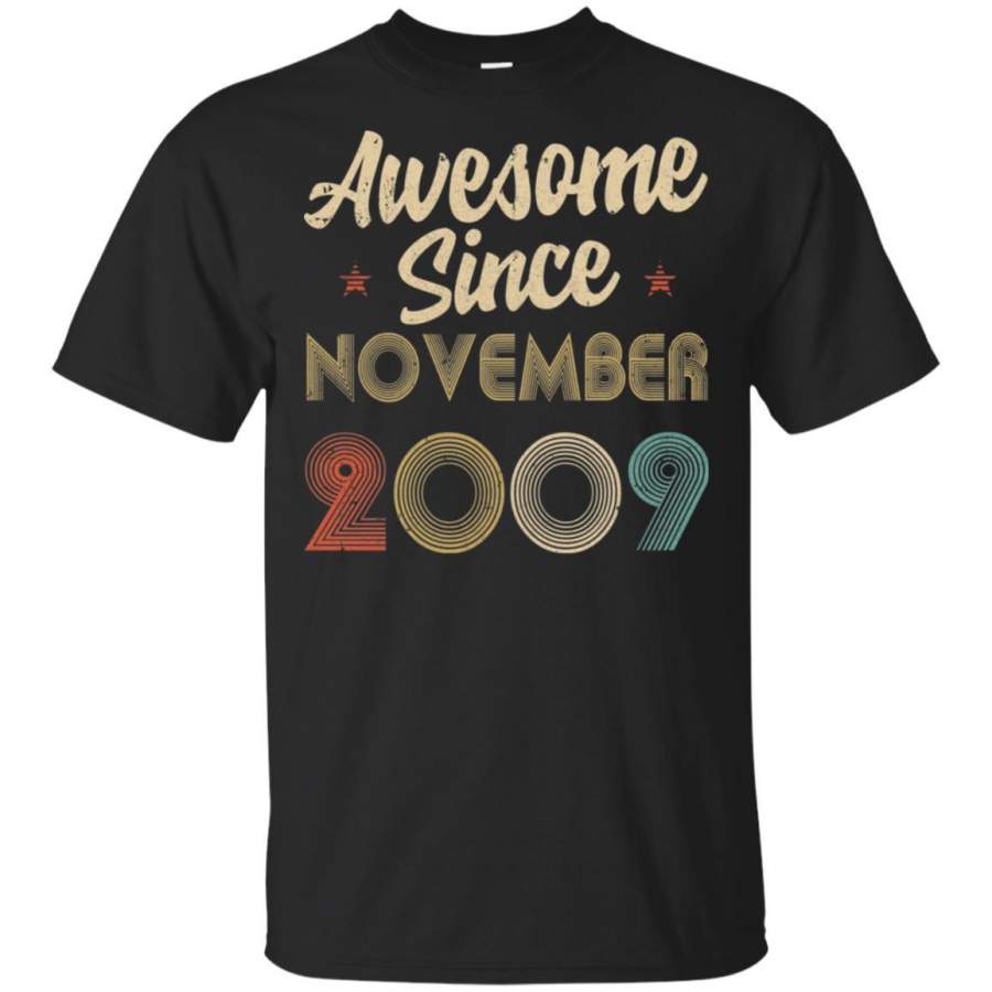 Awesome Since November 2009 Vintage 11th Birthday Gifts Shirt