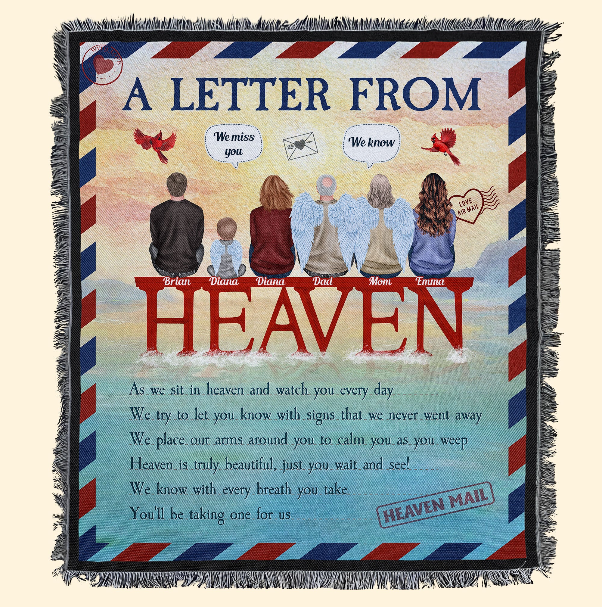 A Letter From Heaven – Personalized Woven Blanket