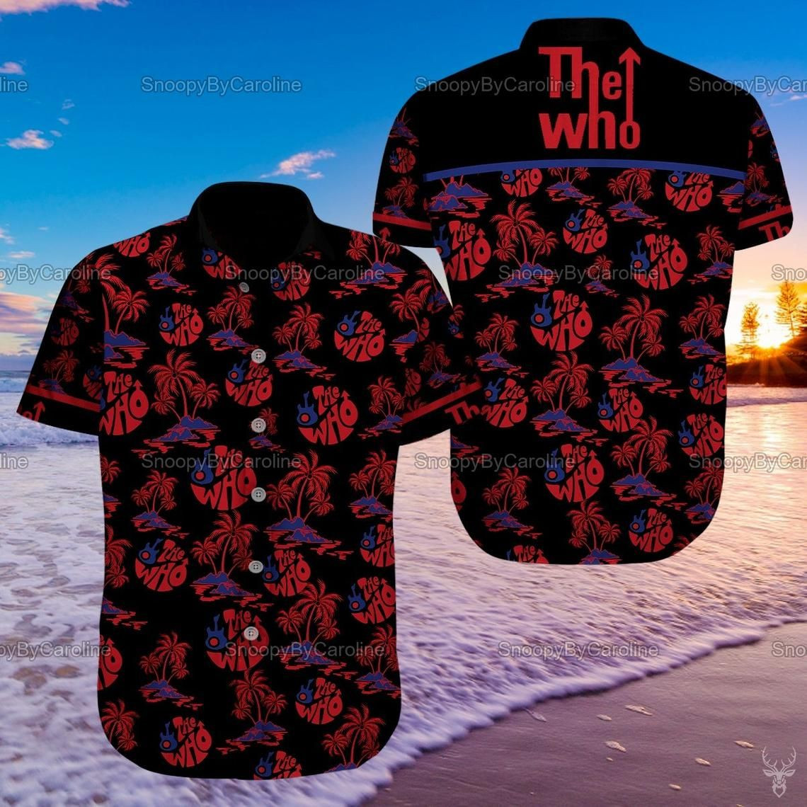 The Who Rock Music Band Graphic Print Short Sleeve Hawaii Casual Shirt Ha109211