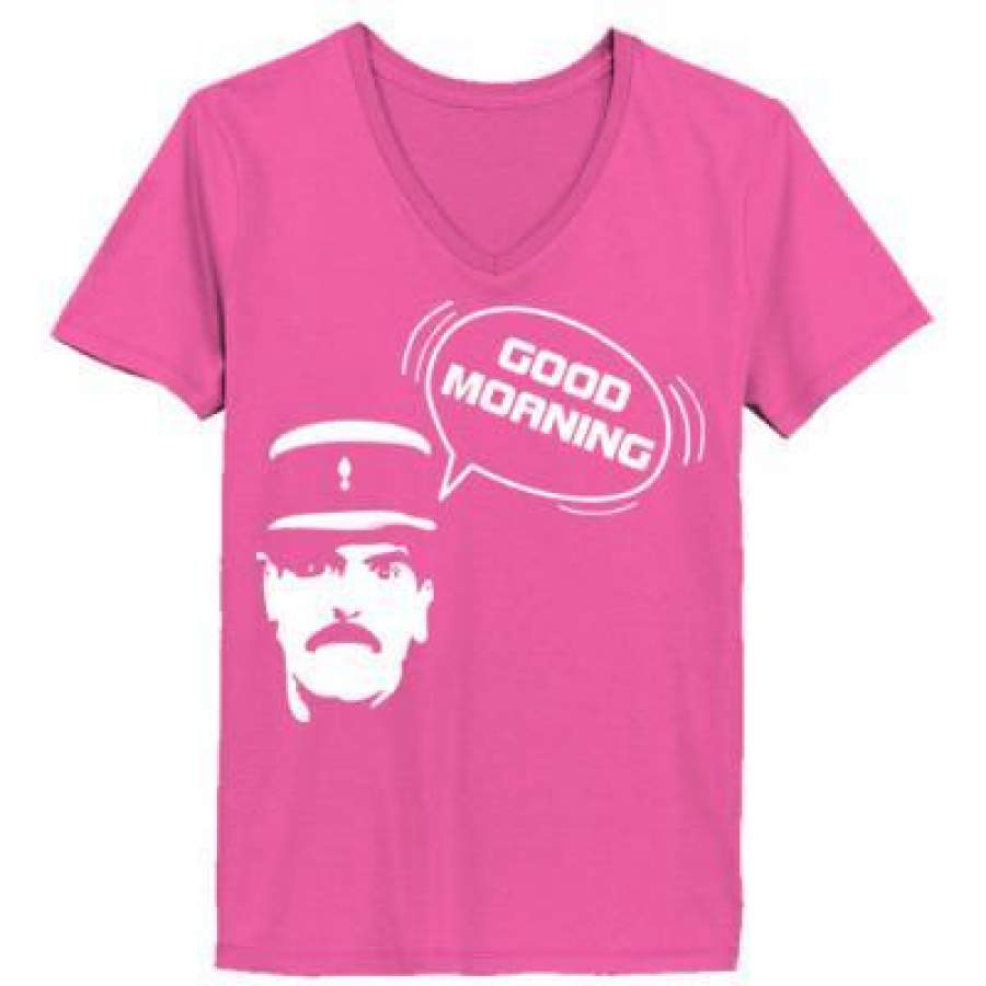 AGR Allo Allo Good Moaning – Ladies’ V-Neck T-Shirt