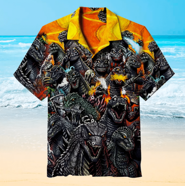 Godzilla King Of The Monsters For Man And Woman Print Short Sleeve Hawaii Shirt Ha46665