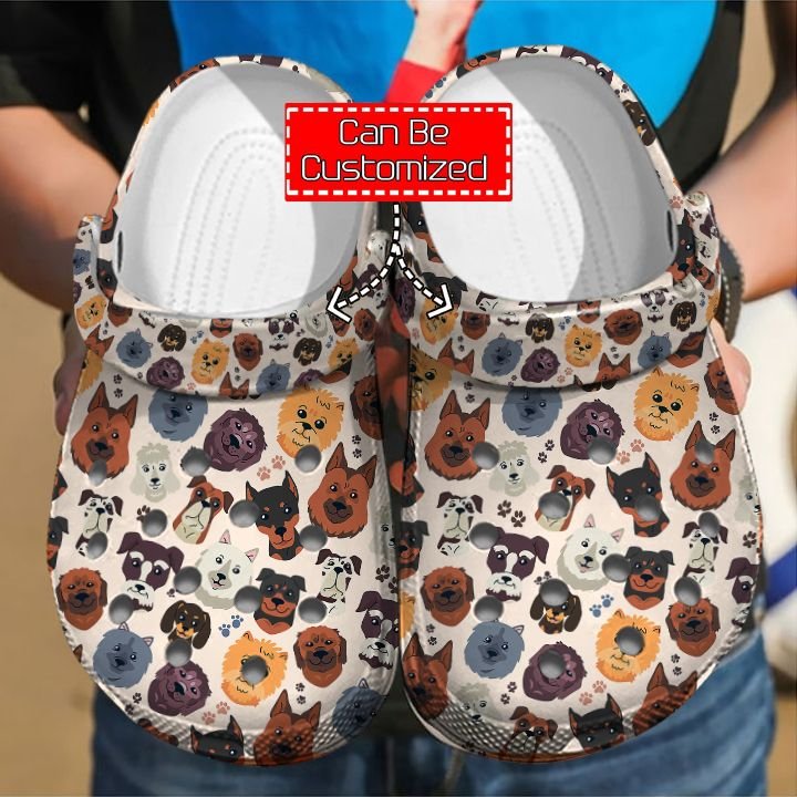 Dog Crocs – Dog Heads Patterns Clog Shoes