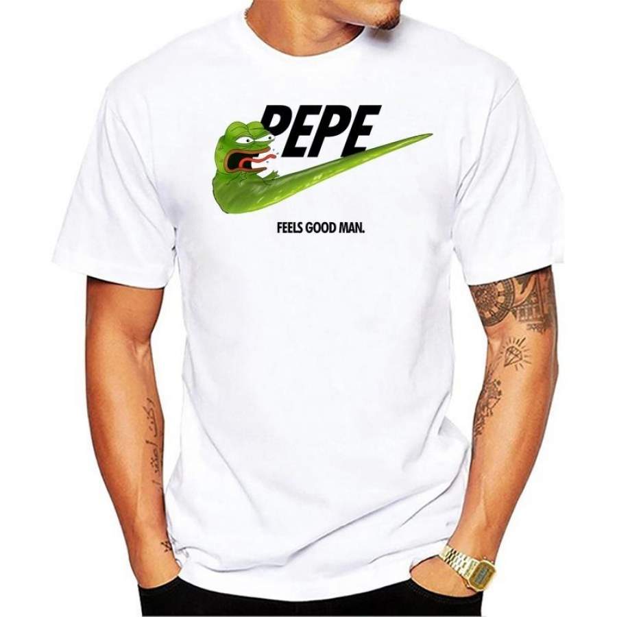 Pepe FEELS GOOD MAN Her Majesty the Meme Pepe The Frog Feels good man Sad Frog Mens T shirt Printed T-shirt Tops Tees