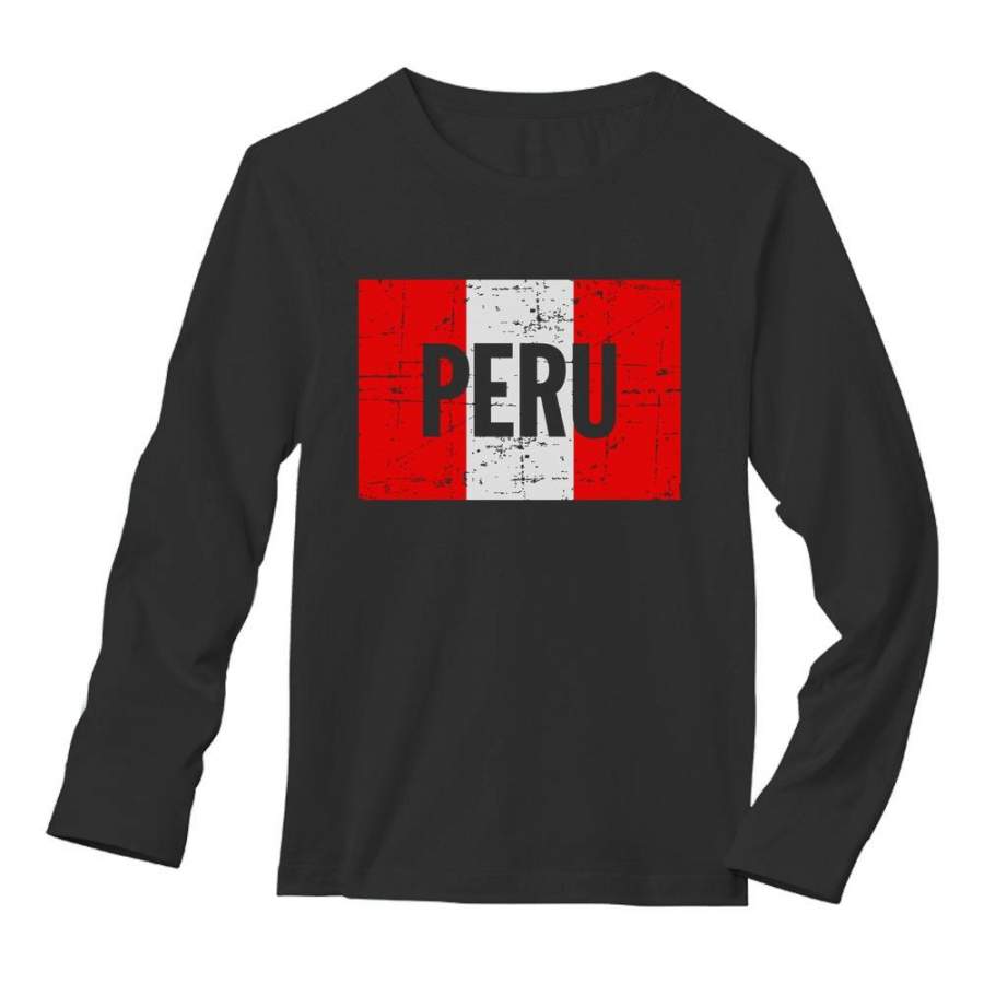 Peru Vintage Flag Long Sleeve T-Shirt