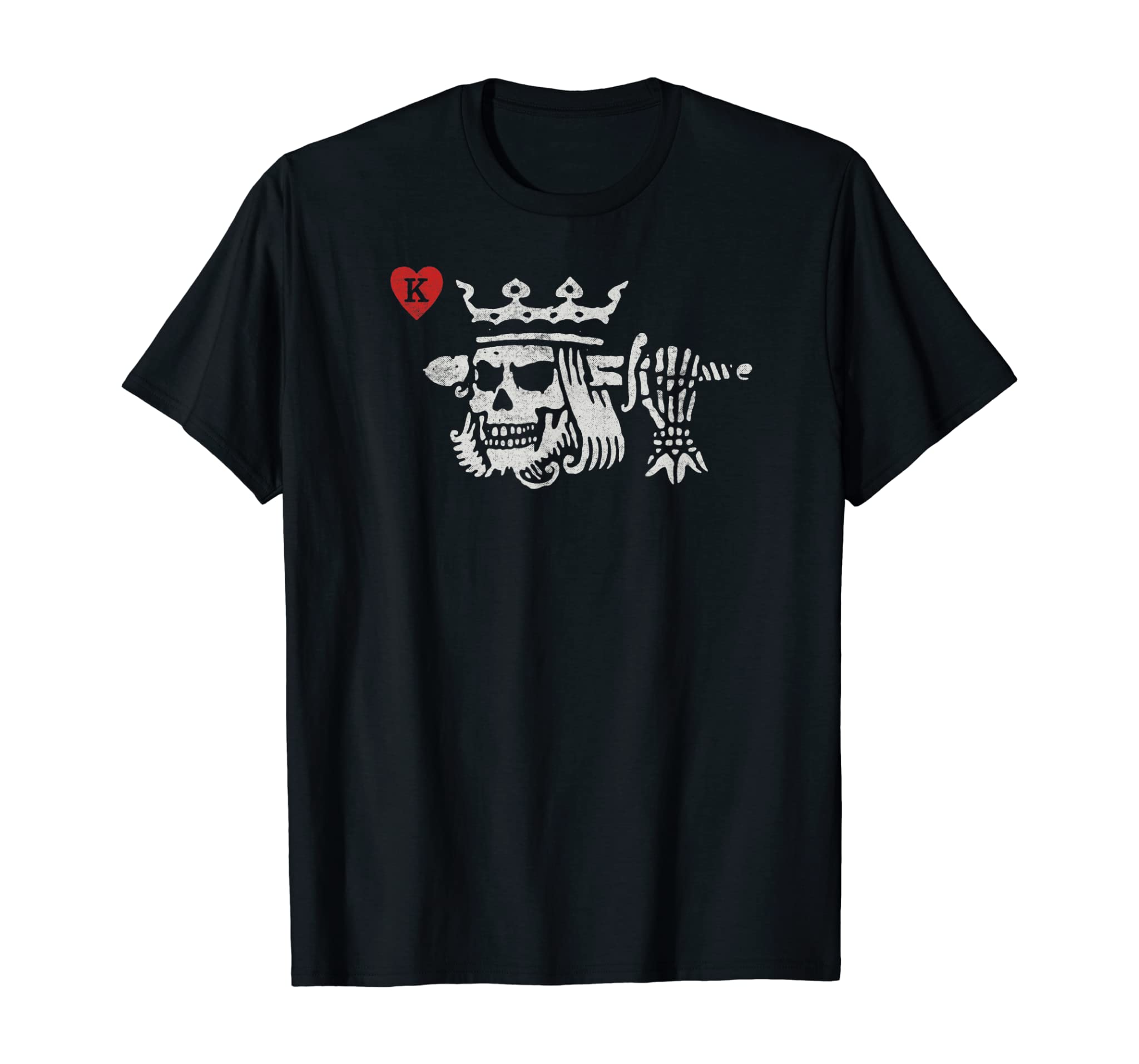 Suicide King of Hearts skull wearing crown poker T-Shirt