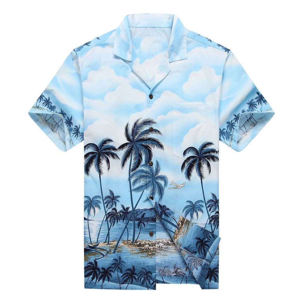 Palms Blue Amazing Design Hawaii Shirt Ha276