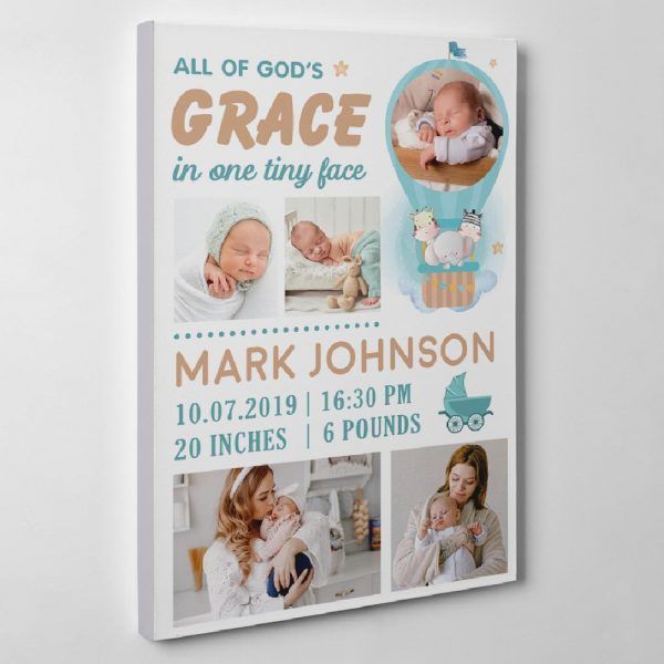 All Of God’s Grace in One Tiny Face Custom Photo Canvas Print