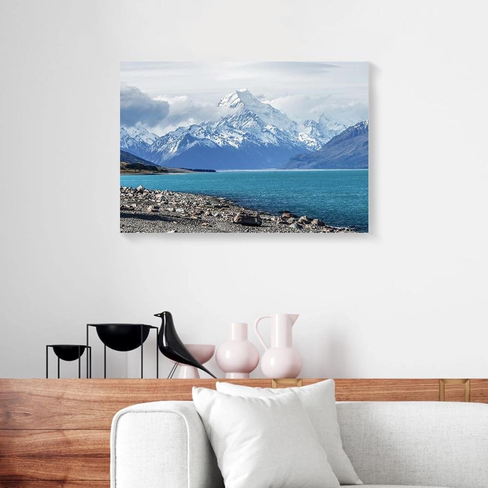 Canvas Prints Clear Blue Mountain Beach Full Printing Beach Canvas Wall Art Home Decor