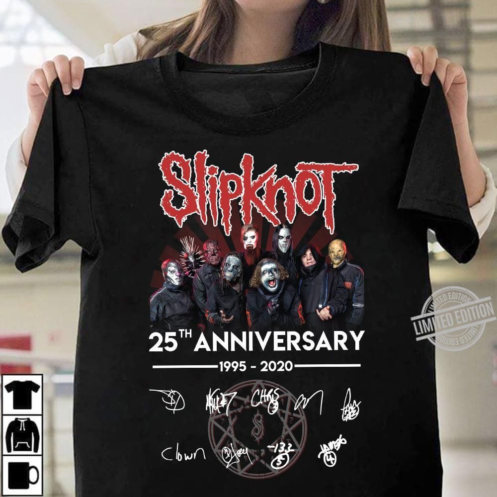 Slipknot 25Th Anniversary 1995 2020 Signature Shirt Gift Trending Design Shirt