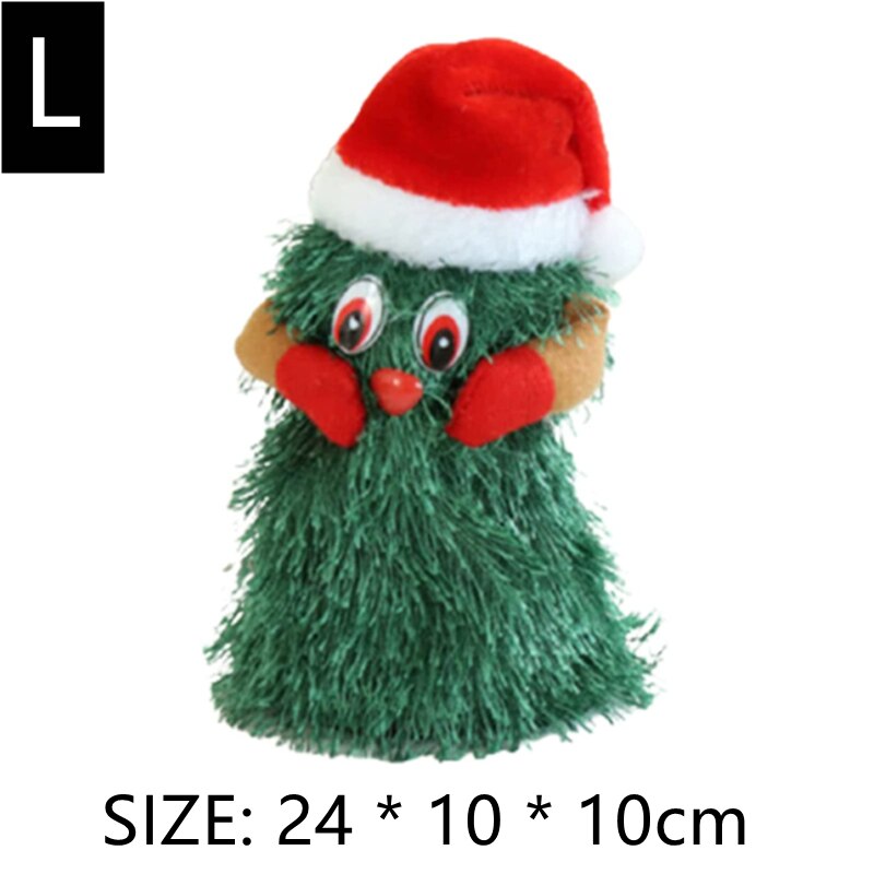 New Plush Toy Electric Singing Dancing Christmas Tree Toys Christmas Doll Merry Christmas Decorations Electric Toy For Children Alx
