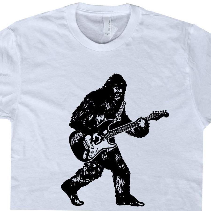 Sasquatch Guitar T Shirt Vintage Guitar Shirt Guitar Shirts Pearl White Jam Band Men T-Shirt