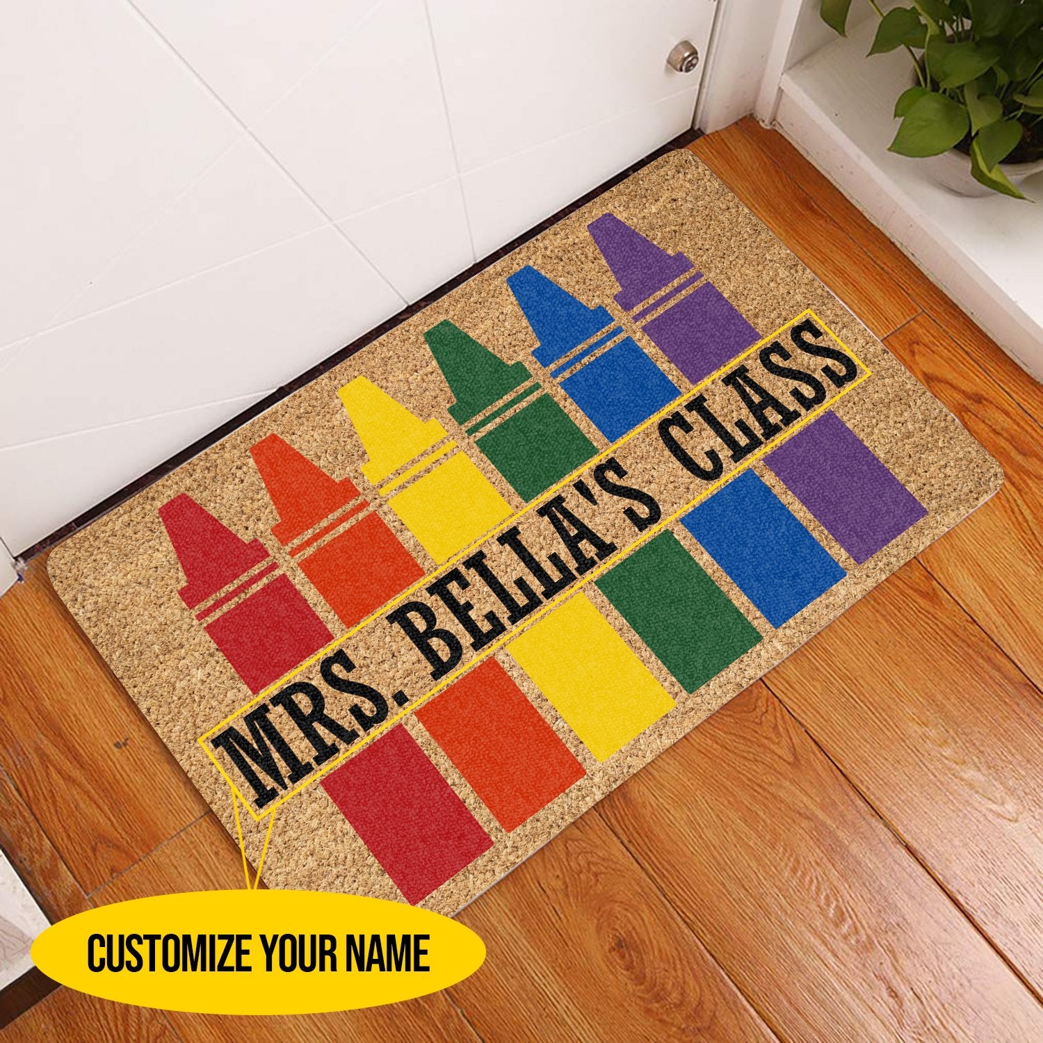 Colorful Class Personalized Coir Pattern All Over Printing Doormat Pre1972