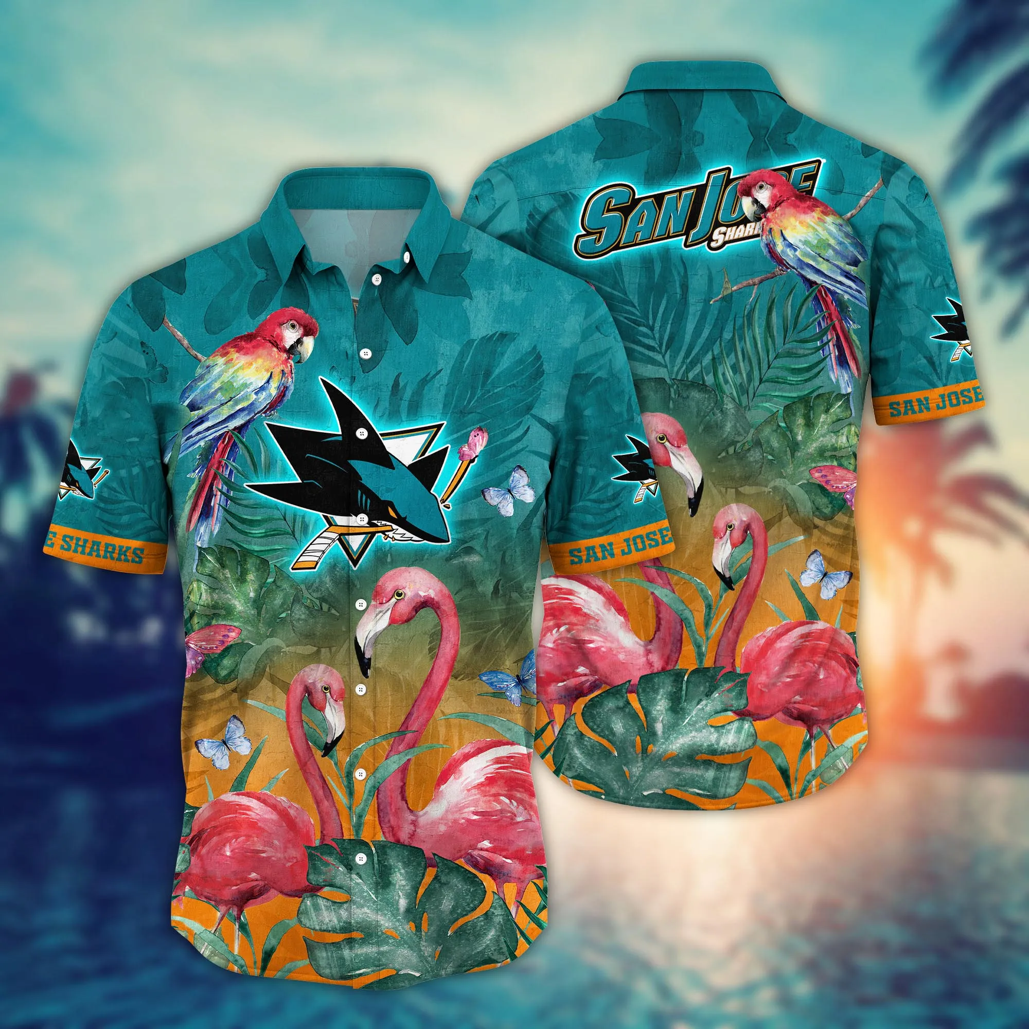 San Jose Sharks Nhl Hawaiian Shirt Garden Parties Aloha Shirt