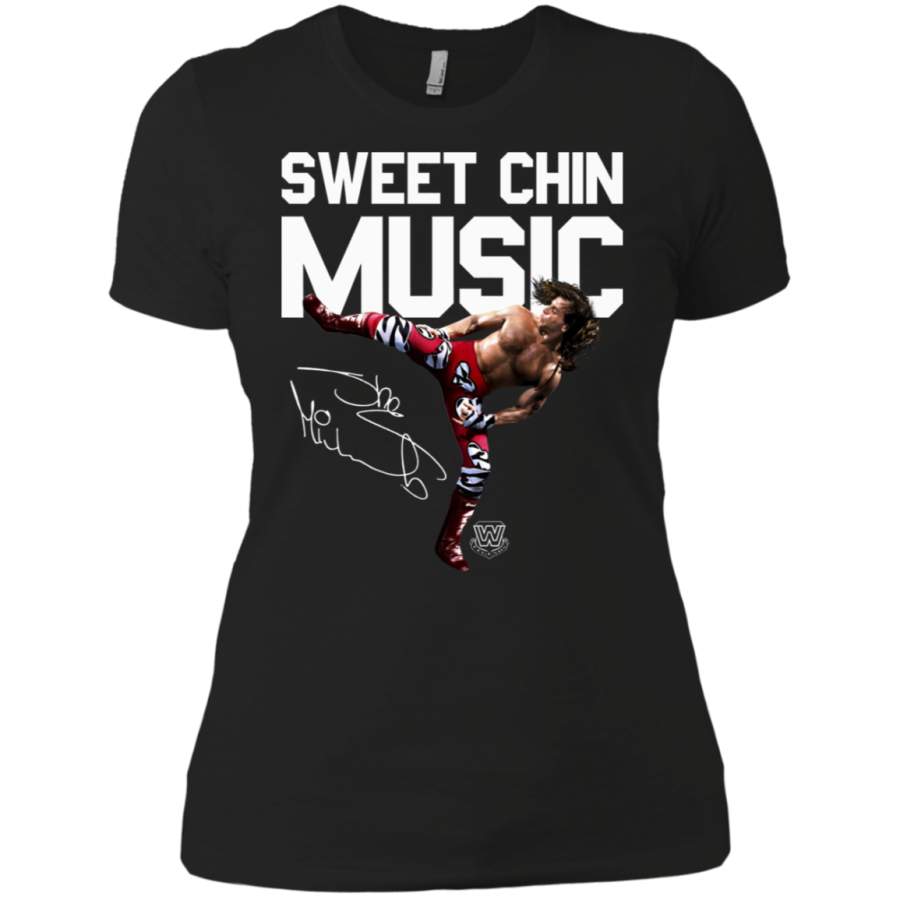 Shawn Michaels Sweet Chin Music Heartbreak Kid Mr Wrestlemania WWE Ladies Premium T-Shirt