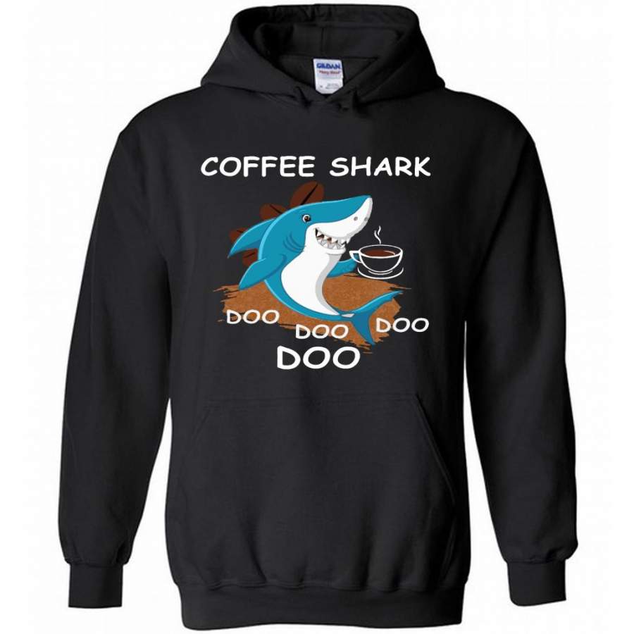 Coffee Shark Doo Doo Doo Doo – Gildan Heavy Blend Hoodie