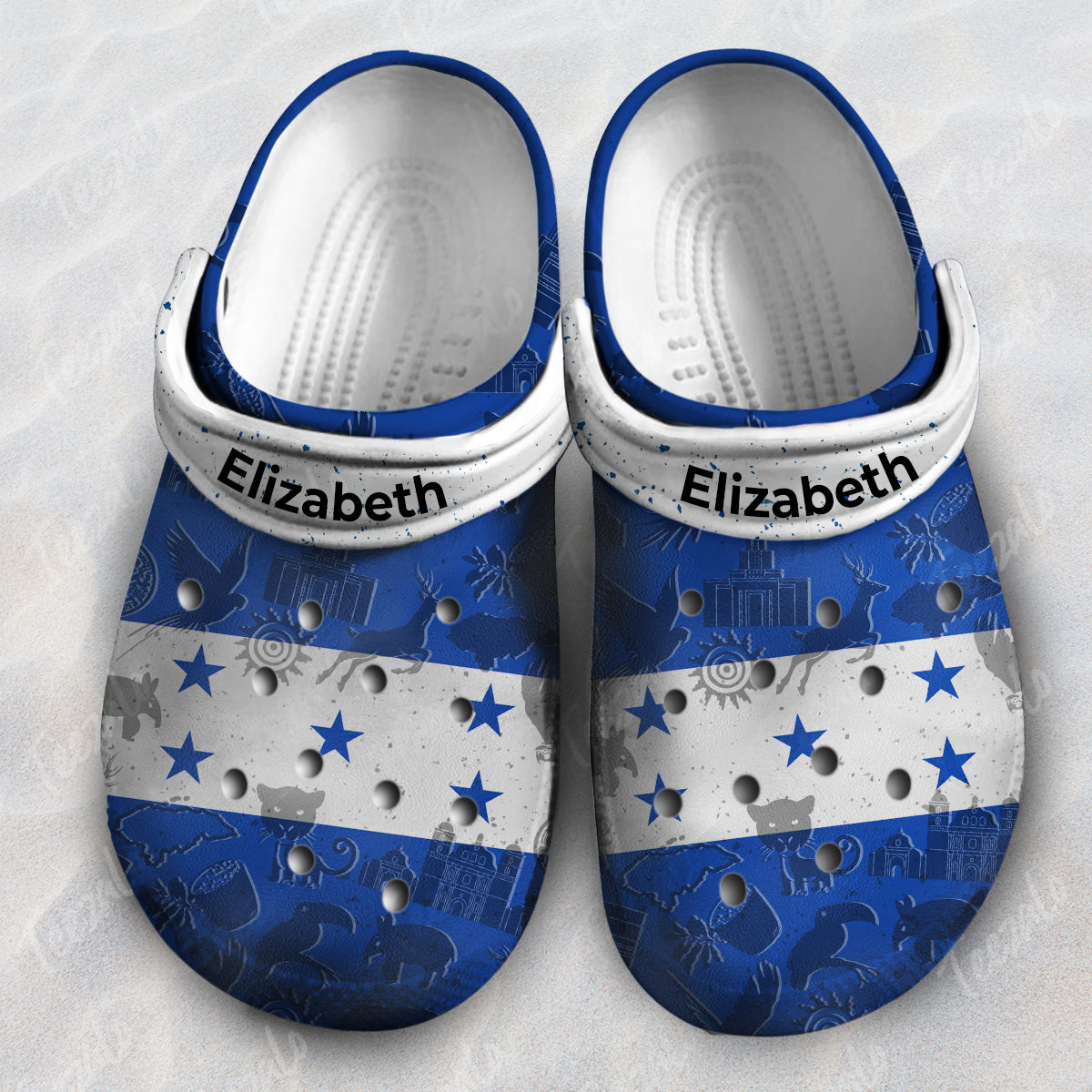 Honduras Flag Personalized Clogs Shoes With Your Name