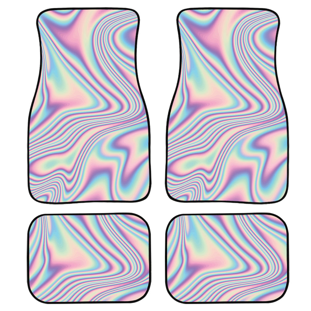 Psychedelic Holographic Print Front And Back Car Floor Mats, Front Car Mat