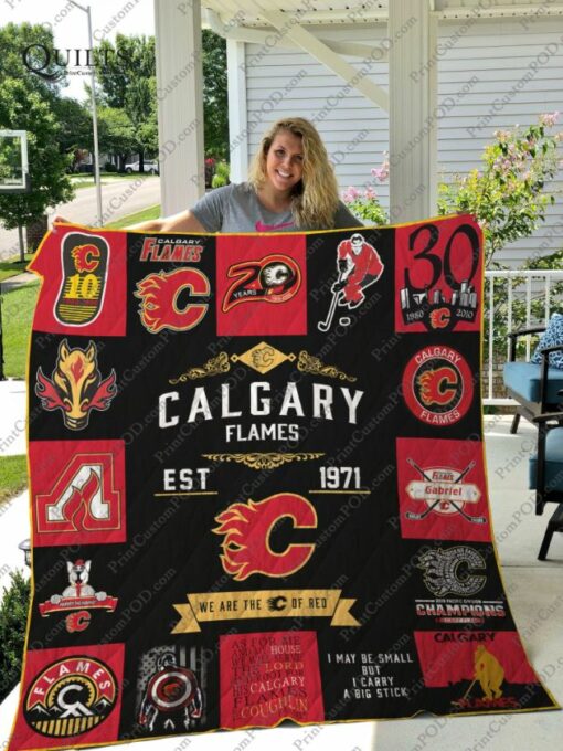 Calgary Flames 3 Quilt Blanket A95