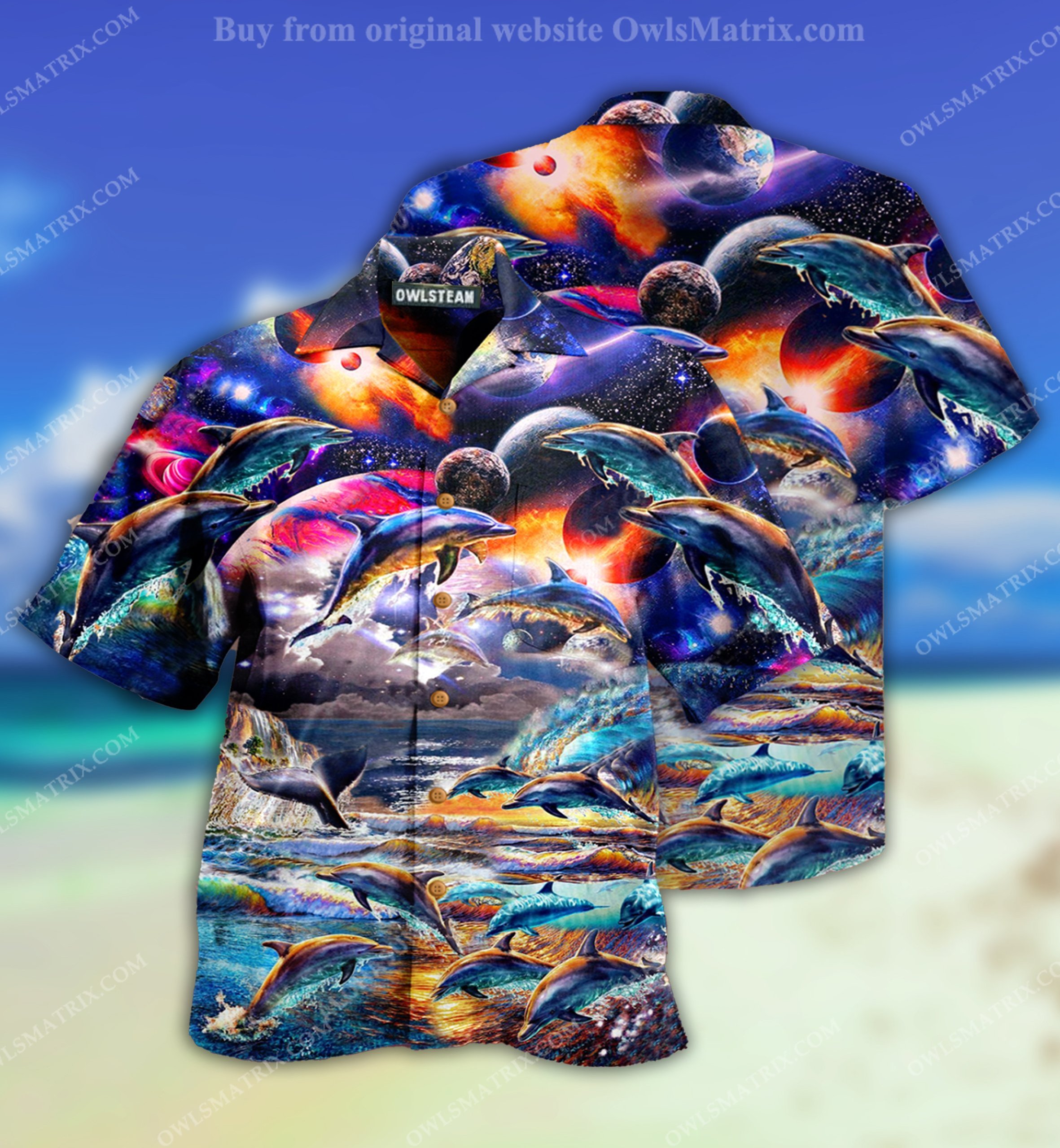 Dolphin Into The Galaxy Limited – Hawaiian Shirt