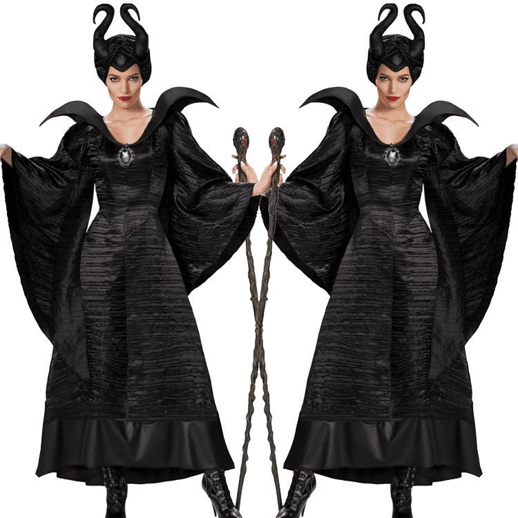 Adult Cosplay Dress Black Witch Costume Marlene Fiesen Dress Halloween Costumes alx