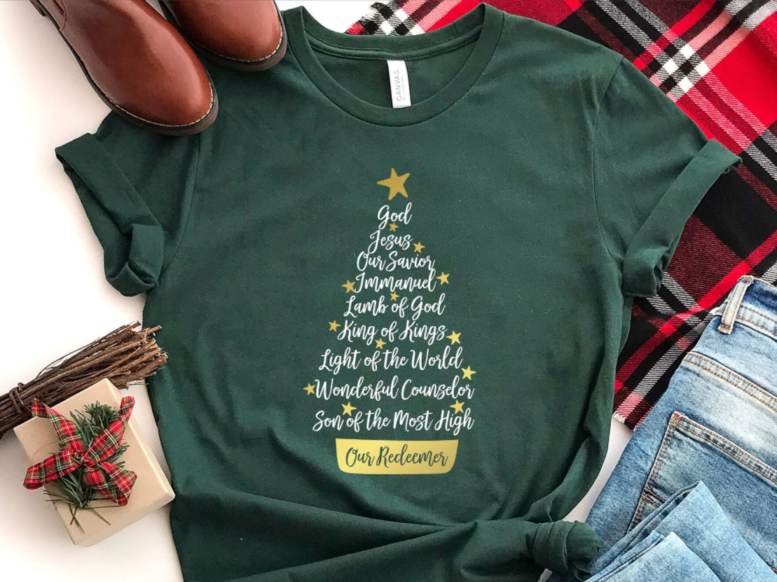 Names Of Jesus Shirt, Christmas Tree Shirt