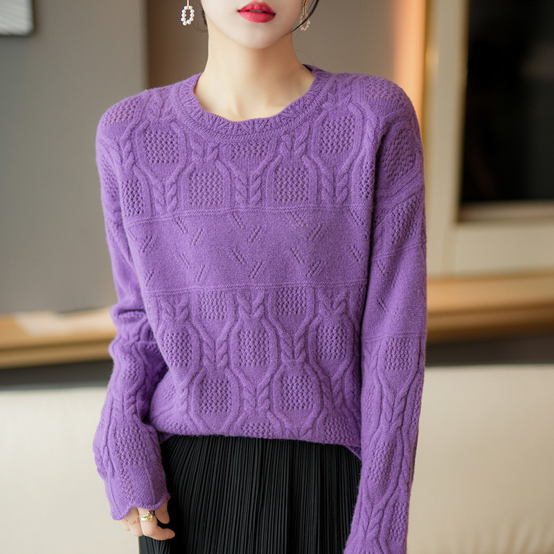 Tailor Sheep 100% Pure Wool Knitted Sweater Women Loose Thicken Long Sleeve Warm Pullover Autumn Winter O-Neck Female Jumper alx