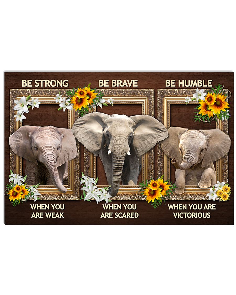 Elephant Window Be Strong Poster Poster Print, Canvas Print Wall Art, Canvas Poster Wall Decor