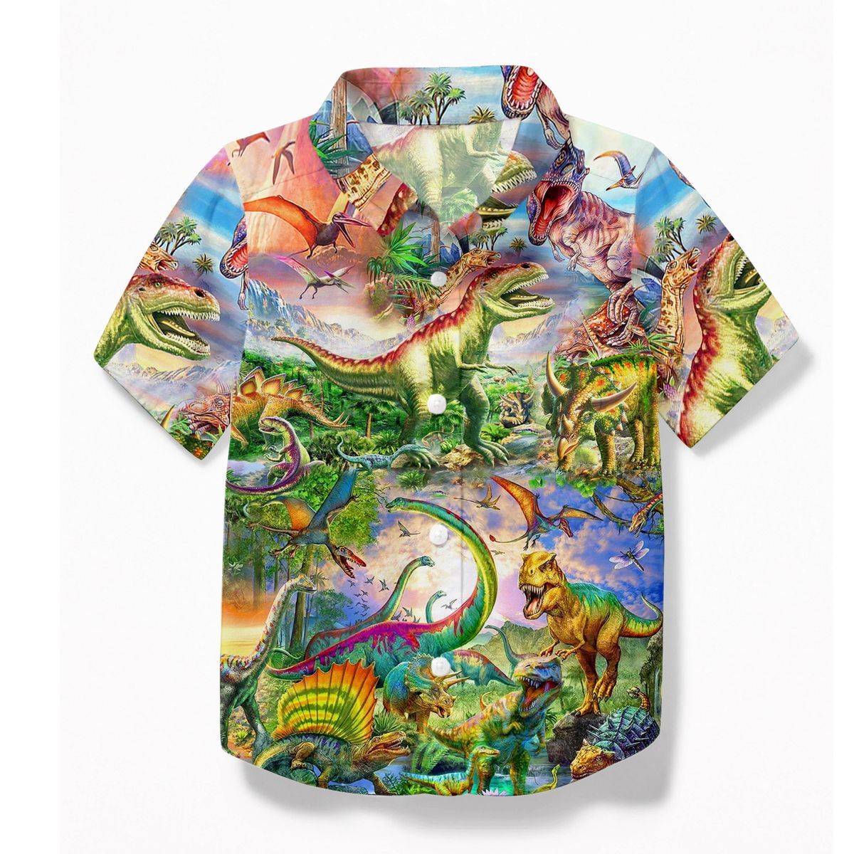 Gearhumans Gearhuman Dinosaur Kids Hawaiian Shirt Ha47852