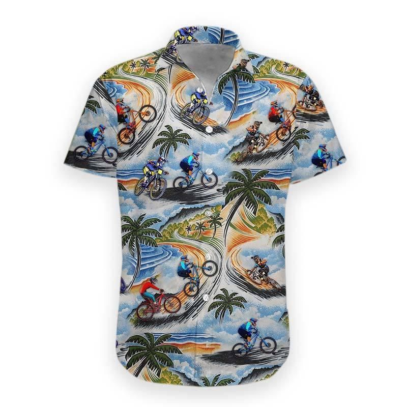 3D Mountain Biking Aloha Hawaiian Shirt Colorful Short Sleeve Summer Beach Casual Shirt For Men And Women