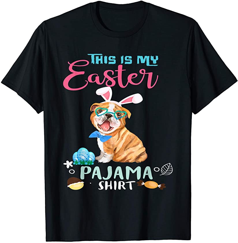 This Is My Easter Pajama Bunny Cute Easter English Bulldog T-Shirt