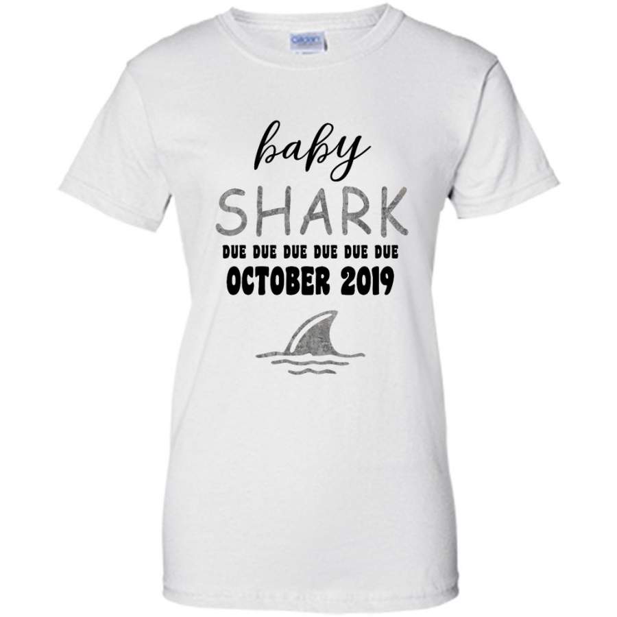 Baby Shark Due Due Due Due October 2019, Birthday Gift – Gildan Women Shirt