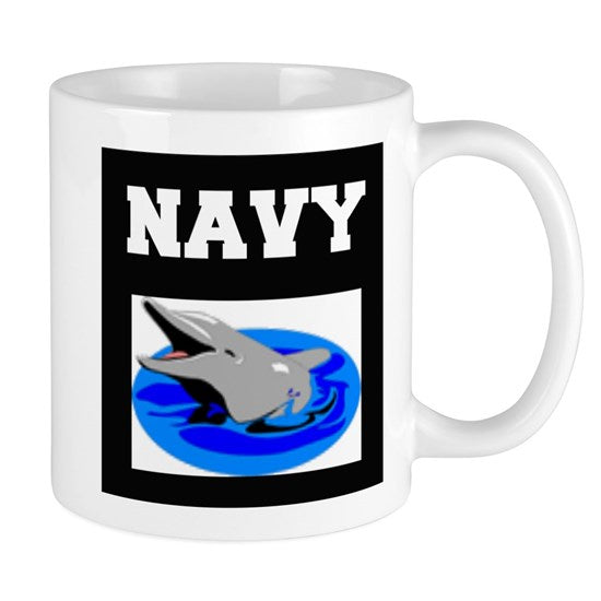 Happy Dolphin Navy Mug