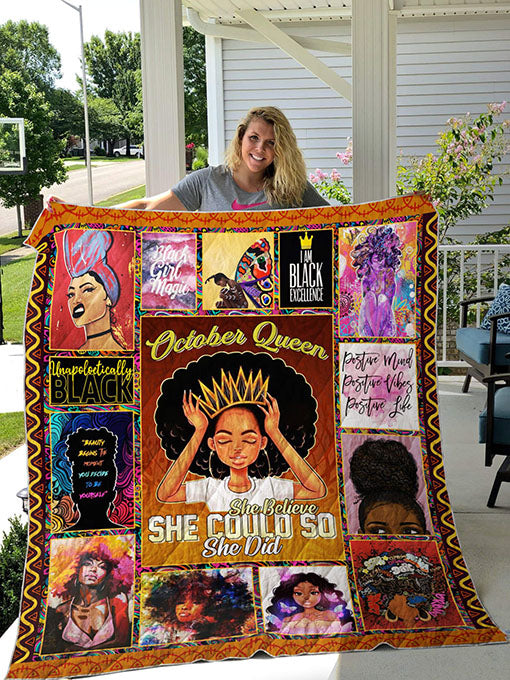 Personalized Black Queen She Belive Quilt Blanket Great Customized Gifts For Birthday Christmas Thanksgiving Perfect Gifts