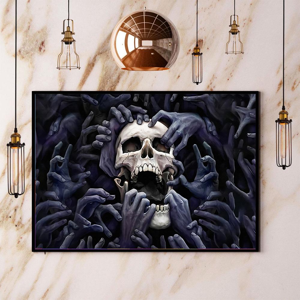 Skull Hands Halloween Canvas And Poster, Canvas Prints, My Poster Wall, Canvas Wall Art, Wall Decor Visual Art, Halloween Gift, Happy Halloween