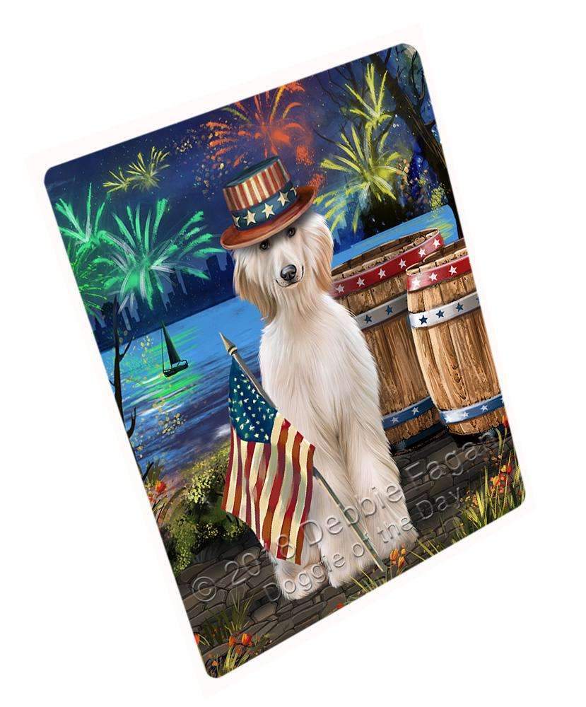 4Th Of July Independence Day Fireworks Afghan Hound Dog At The Lake Blanket Blnkt75657