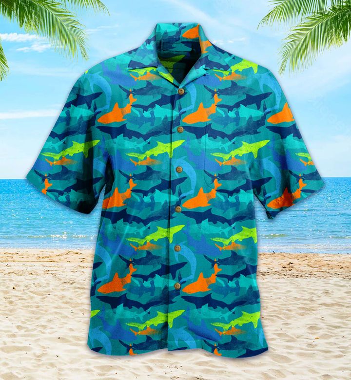 Shark Green Hawaii Shirt Ha24437