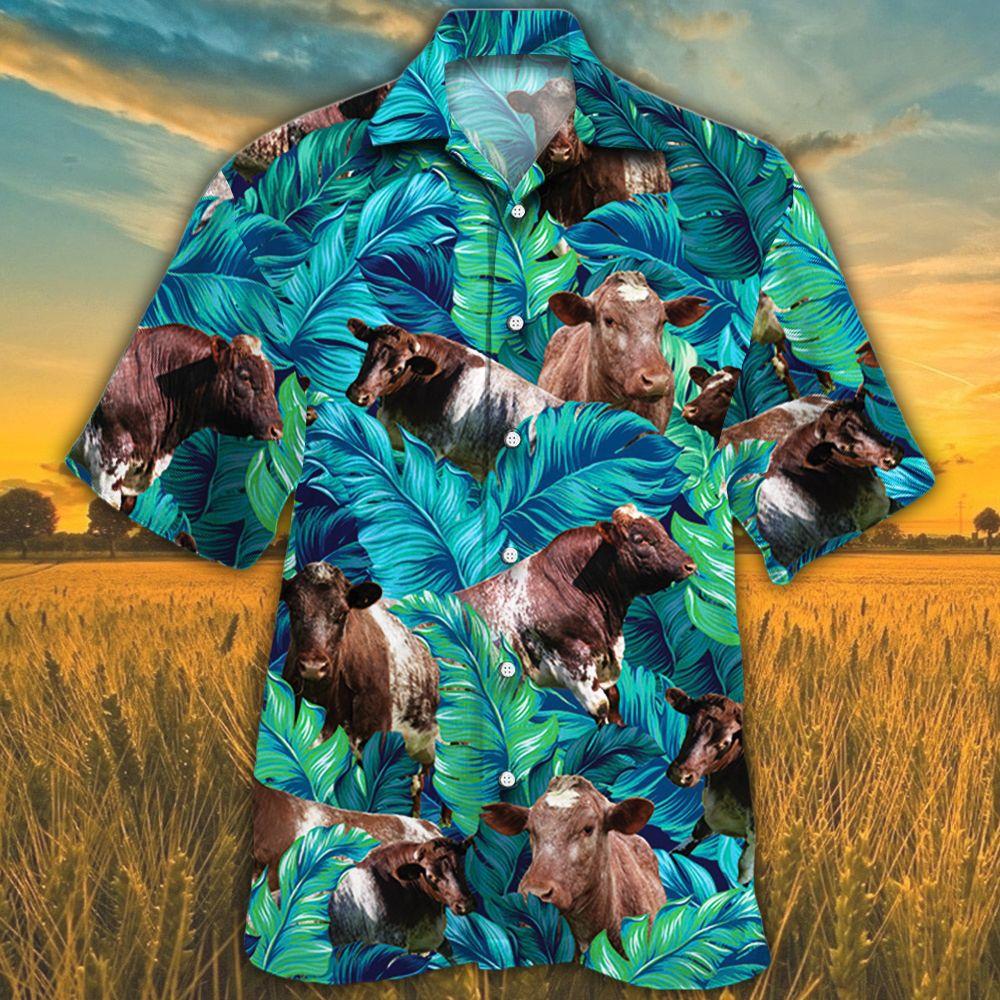 Shorthorn Cattle Lovers Hawaii Cow Hawaii Shirt For Men Women Ha103013