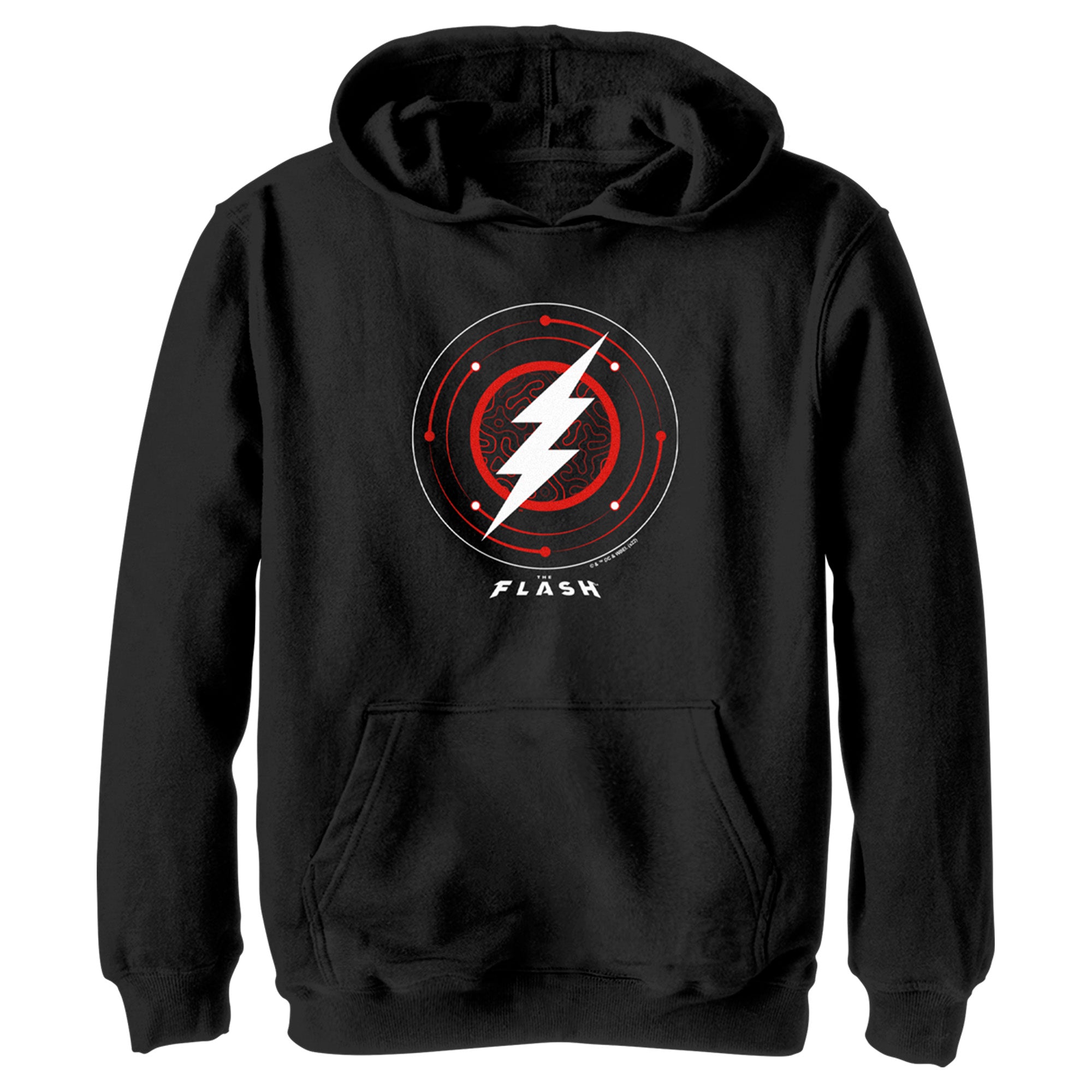 Boy’S The Flash White Lightning Bolt Stamp Pull Over Hoodie